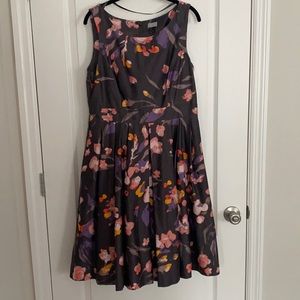 Floral Dress with Pleats and Pockets